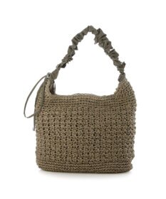 UNBILLION カシュカシュ cachecache / ドロストフリルハンドル地柄編みトート カゴバッグ