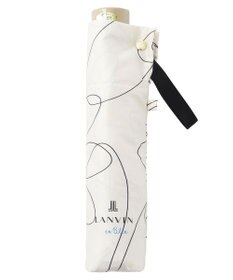 MOONBAT 【新色追加】ランバン オン ブルー 折りたたみ傘 フラワー柄サテンジャガードプリント 簡単開閉