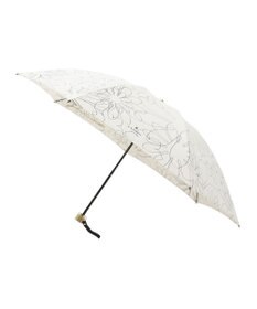MOONBAT 【新色追加】ランバン オン ブルー 折りたたみ傘 フラワー柄サテンジャガードプリント 簡単開閉
