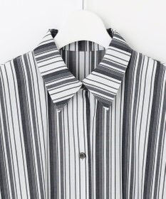 自由区 【洗える/セットアイテム】ウールブレンドベスト×ストライプワンピ