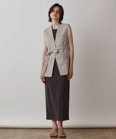 GRACE CONTINENTAL ストライプノーカラージレ