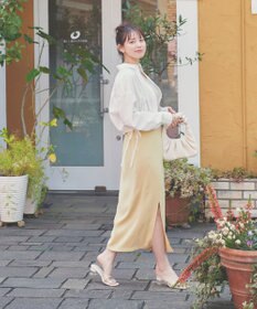 Feroux 【洗える】ショート丈ドロスト シャツ