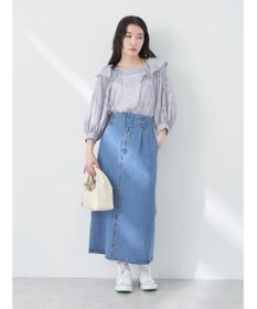 earth music&ecology ジャガードフリルブラウス