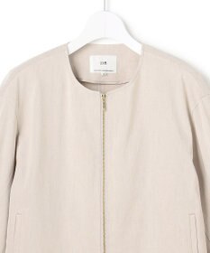 23区 リネンレーヨンストレッチ ノーカラー ブルゾン