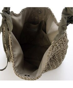 UNBILLION カシュカシュ cachecache / ドロストフリルハンドル地柄編みトート カゴバッグ