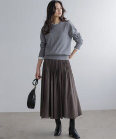 組曲 【加藤ローサさん着用】アンティークオーガンプリーツ スカート ブラウン系