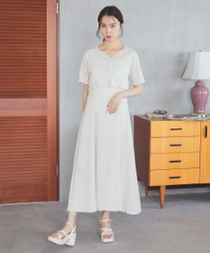 earth music&ecology ＳＥＴ２点ギャザーカットカーデ＋キャミワンピース