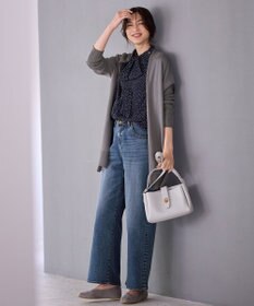 ANY L 【洗濯機可/ウエストゴム/ストレッチ】ワイドデニムパンツ