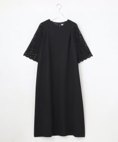 自由区 L 【17号サイズまで展開】フラワーレースダブルクロス ワンピース