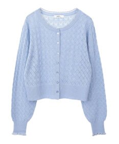 earth music&ecology シアースカラップ透かし編みカーディガン