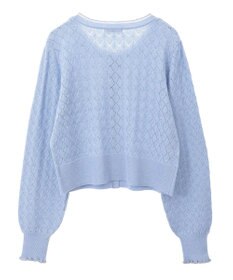 earth music&ecology シアースカラップ透かし編みカーディガン