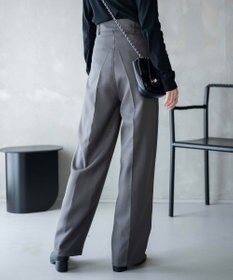 WEGO 【手洗い可】ハイウエストセンタープレスワイドパンツ