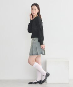 earth music&ecology シアースカラップ透かし編みカーディガン