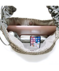 UNBILLION カシュカシュ cachecache / ドロストフリルハンドル地柄編みトート カゴバッグ