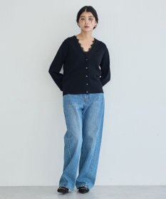 YECCA VECCA 【マシンウォッシャブル】レースニットアンサンブル