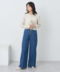 earth music&ecology シアースカラップ透かし編みカーディガン