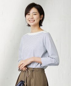 J.PRESS LADIES ニットパーツジャージー ボーダー カットソー