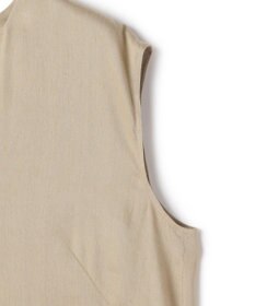 BEIGE， MICA / リネンブレンドノースリーブロングドレス