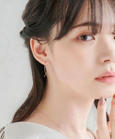 Phoebe 【K10RG】クロスラインアメリカンピアス　ローズゴールド