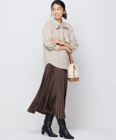 組曲 S 【ボウタイ付き】コンパクトシャーティング ストライプシャツ