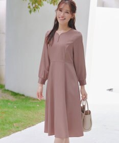 Tiaclasse 【セレモニー・XSサイズ追加・新色追加】ハートネックくるみ釦ワンピース