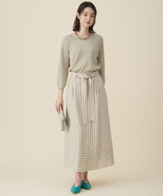 自由区 L ペーパーコットンスクエアネックニット プルオーバー