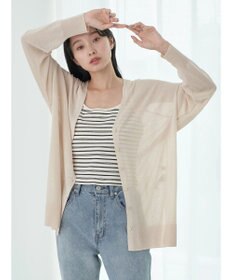 earth music&ecology 接触冷感Ｖネックカーディガン