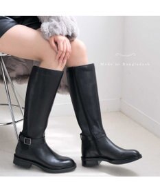 Pointer 本革ベルトデザイン 裏起毛 ロングブーツ