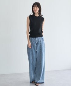 YECCA VECCA 【マシンウォッシャブル】ノースリーブリブニット