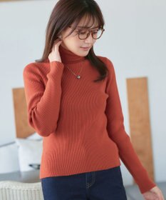 Tiaclasse L 【新色追加・洗える】リブタートルニット