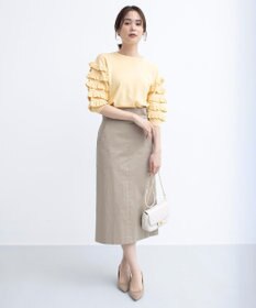 組曲 S 【WEB限定カラーあり】MINA 袖フリルニットプルオーバー