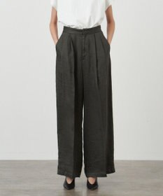 ATON GARMENT DYED LINEN SATIN | ワイドパンツ