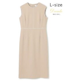 BEIGE， 【Lsize・セットアップ対応】CINDY / 配色ライン クルーネックドレス
