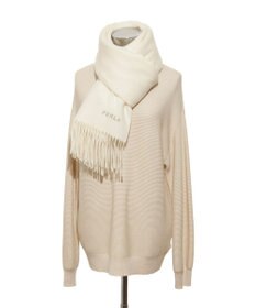 MOONBAT 【WEB限定】FURLA ウール100％ 大判プレーンストールマフラー/幅60cm