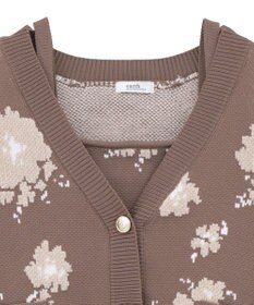 earth music&ecology SET2点フラワージャガードカーデ+ビスチェ