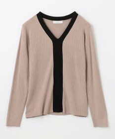 ANY 【洗える】Vネック リブニット