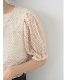 earth music&ecology 袖シアーレースプルオーバー