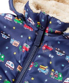 MIKI HOUSE HOT BISCUITS 【80-120cm】 裏ボアフリース リバーシブル総柄ジャンパー