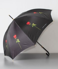 AURORA シャルルジョルダン　ポリエステルサテン　ローズプリント耐風傘