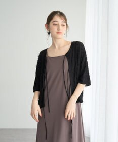 YECCA VECCA 2wayリボンフリンジニットカーディガン