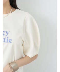 earth music&ecology フォルムスリーブ刺繍ロゴＴＥＥ