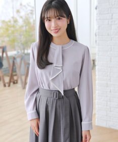 Tiaclasse L 【2WAY・新色追加】取り外し可能な​配色パイピングボウタイブラウス