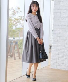 Tiaclasse L 【2WAY・新色追加】取り外し可能な​配色パイピングボウタイブラウス