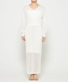 uncrave 【久慈暁子さん着用】シアーニット Iラインスカート