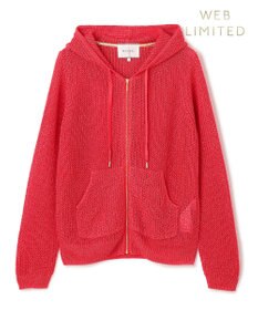 BEIGE， 【洗える】OPTICAL / ペーパーヤーンフーディージップニット