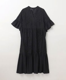 GRACE CONTINENTAL ヤシ柄カットワークワンピース