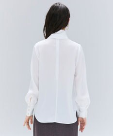 BEIGE， 【洗える】STOW / パフスリーブボウタイブラウス