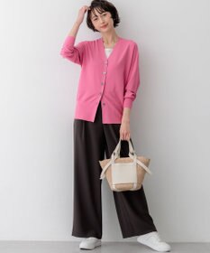 23区 【先行予約】レーヨンポリエステルストレッチ Vネック カーディガン