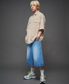 WEGO 【ユニセックス着用ITEM】ミニマムチェックロゴシャツ（SS）