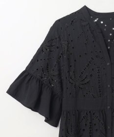 GRACE CONTINENTAL ヤシ柄カットワークワンピース